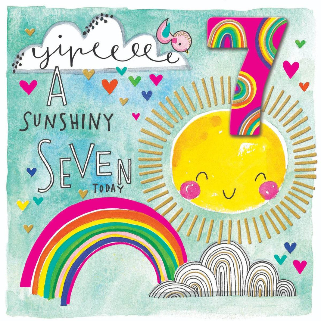 Rainbow Age 7 Birthday Card - House of Cards