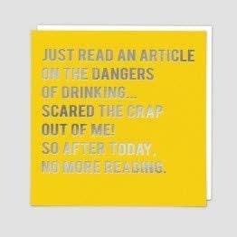 Drinking Dangers Greetings Card - House of Cards