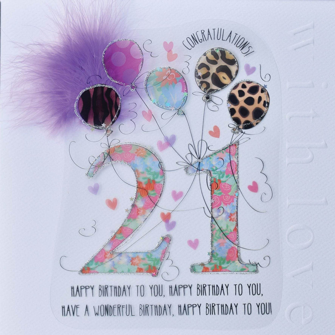 21st Handmade Birthday Card For Her - House of Cards