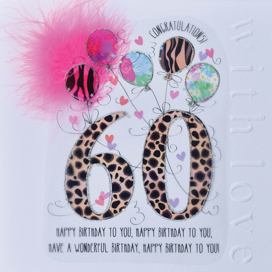 60th Handmade Birthday Card For Her - House of Cards