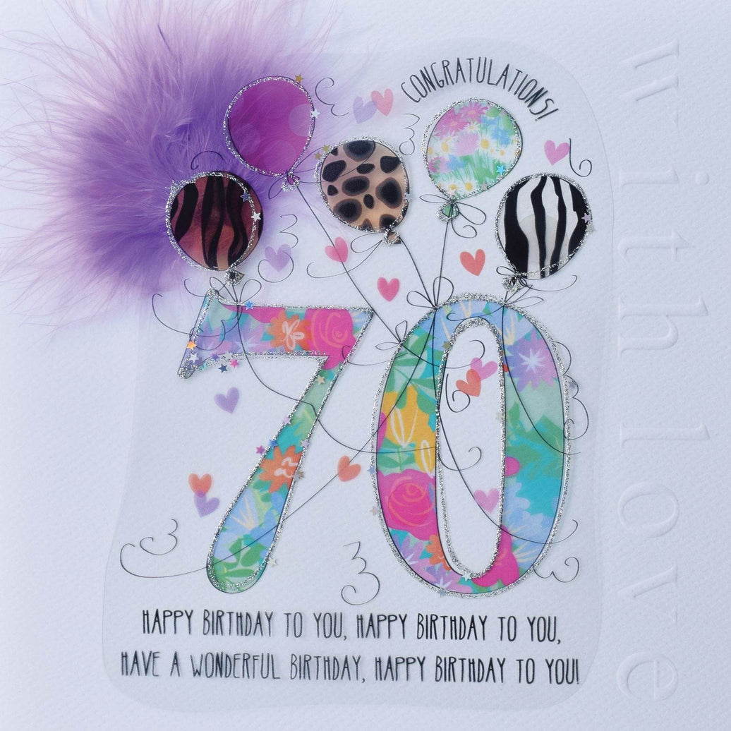 70th Handmade Birthday Card For Her - House of Cards