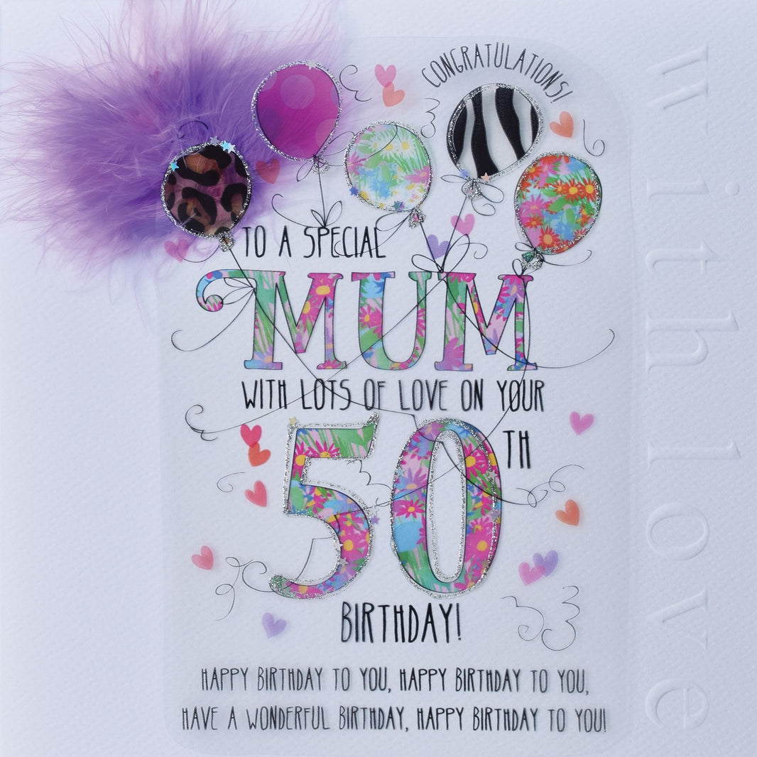 Mum 50th Handmade Birthday Card