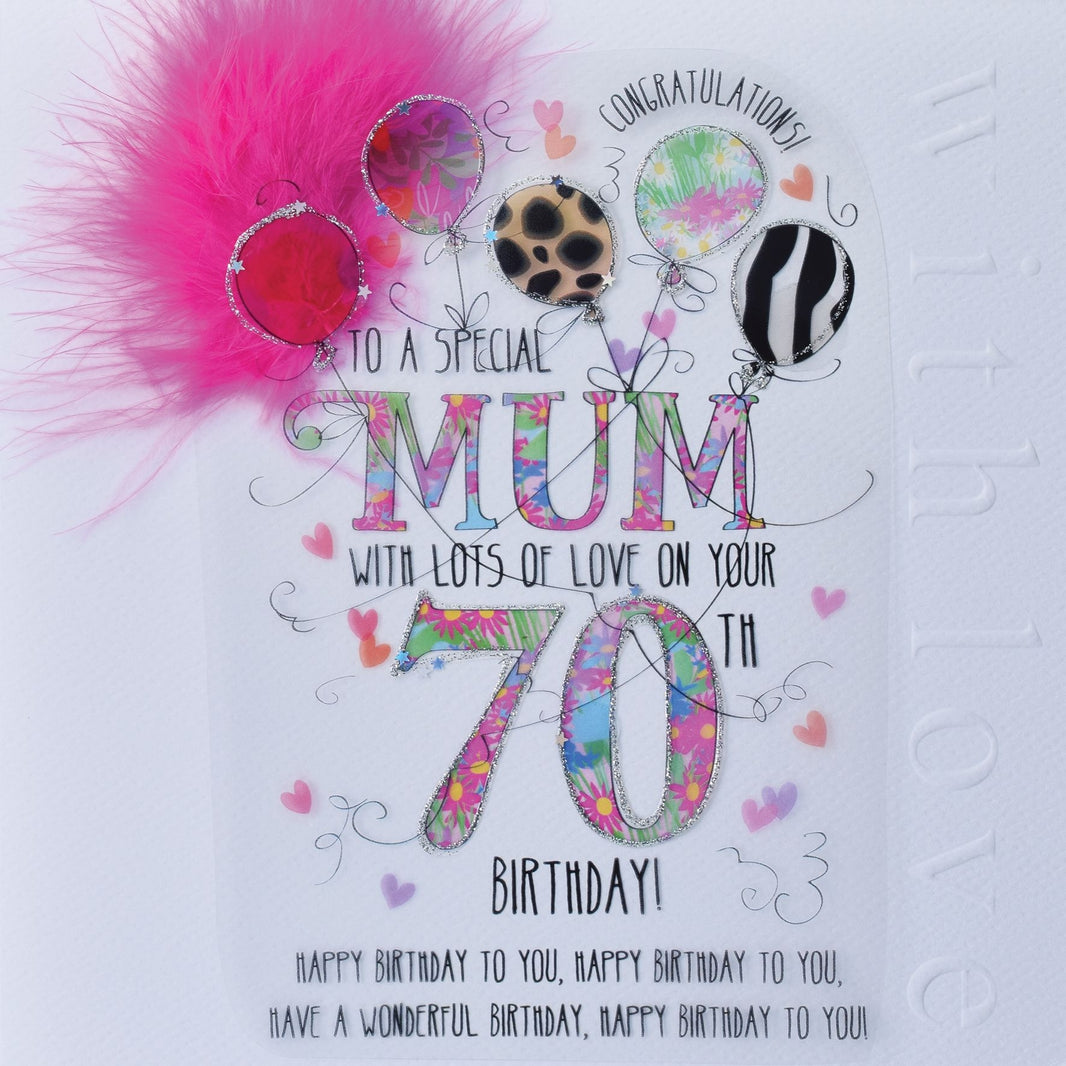 Mum 70th Handmade Birthday Card