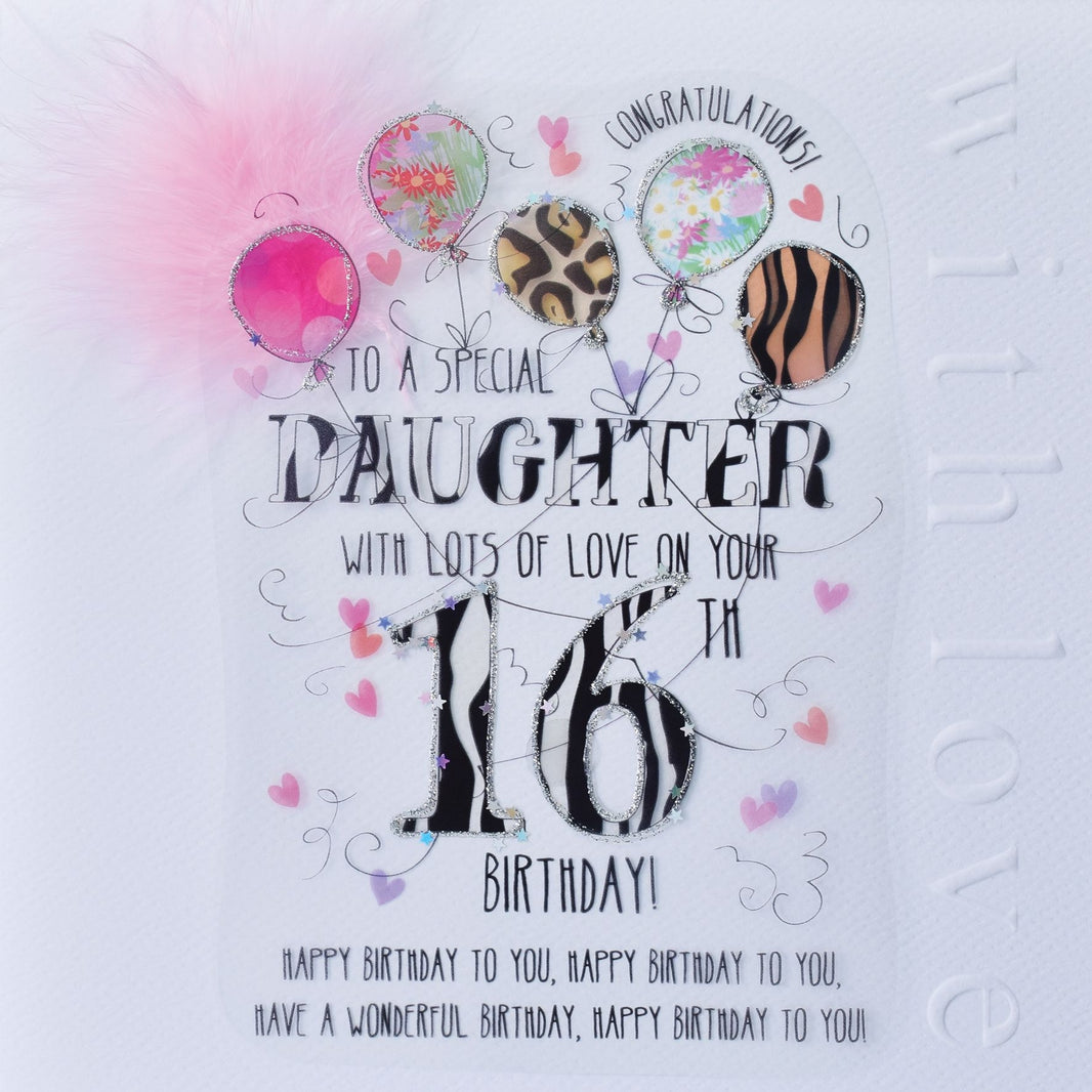 Daughter 16th Handmade Birthday Card