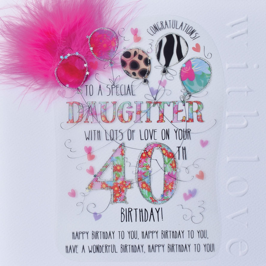 Daughter 40th Handmade Birthday Card