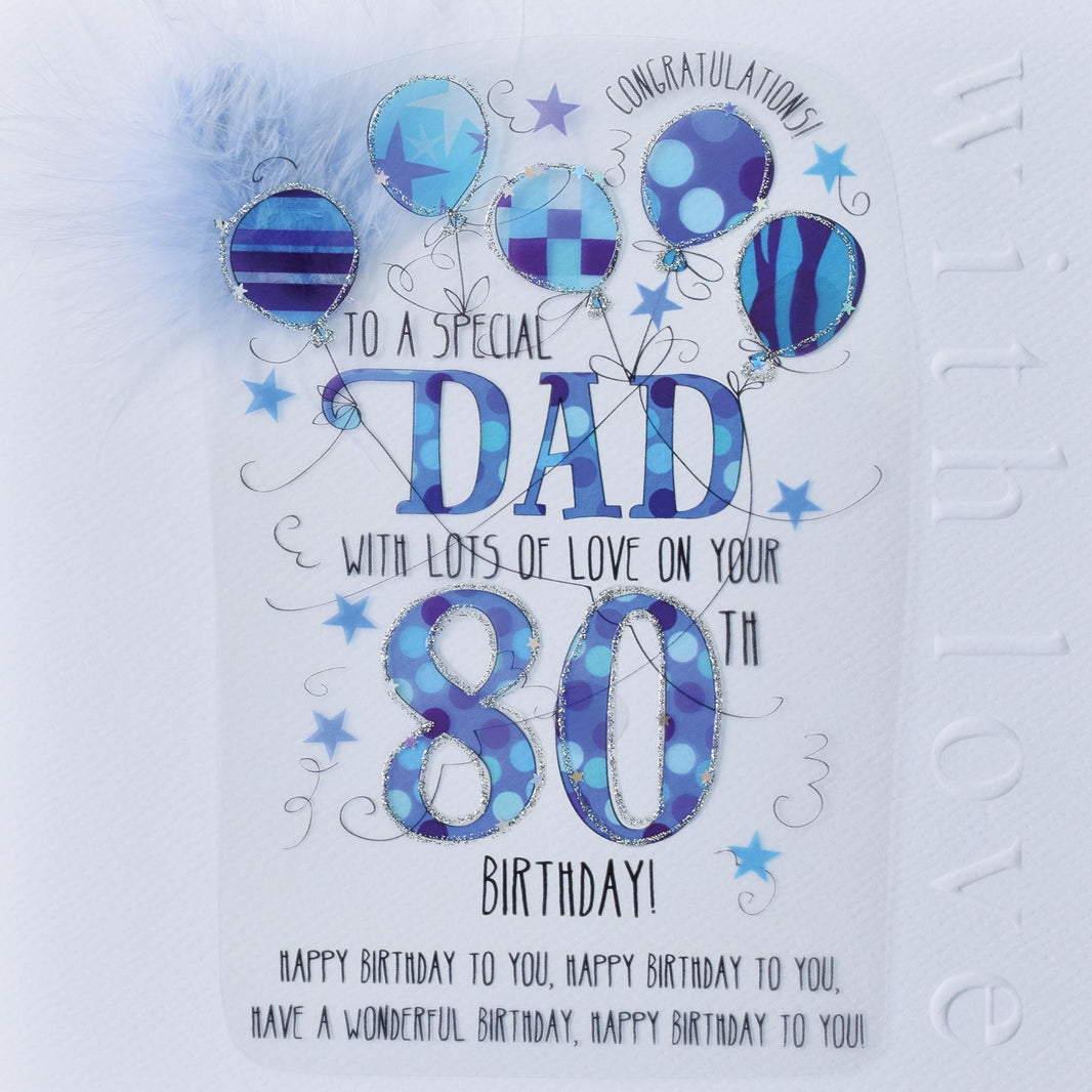 Handmade Dad 80th Birthday Card