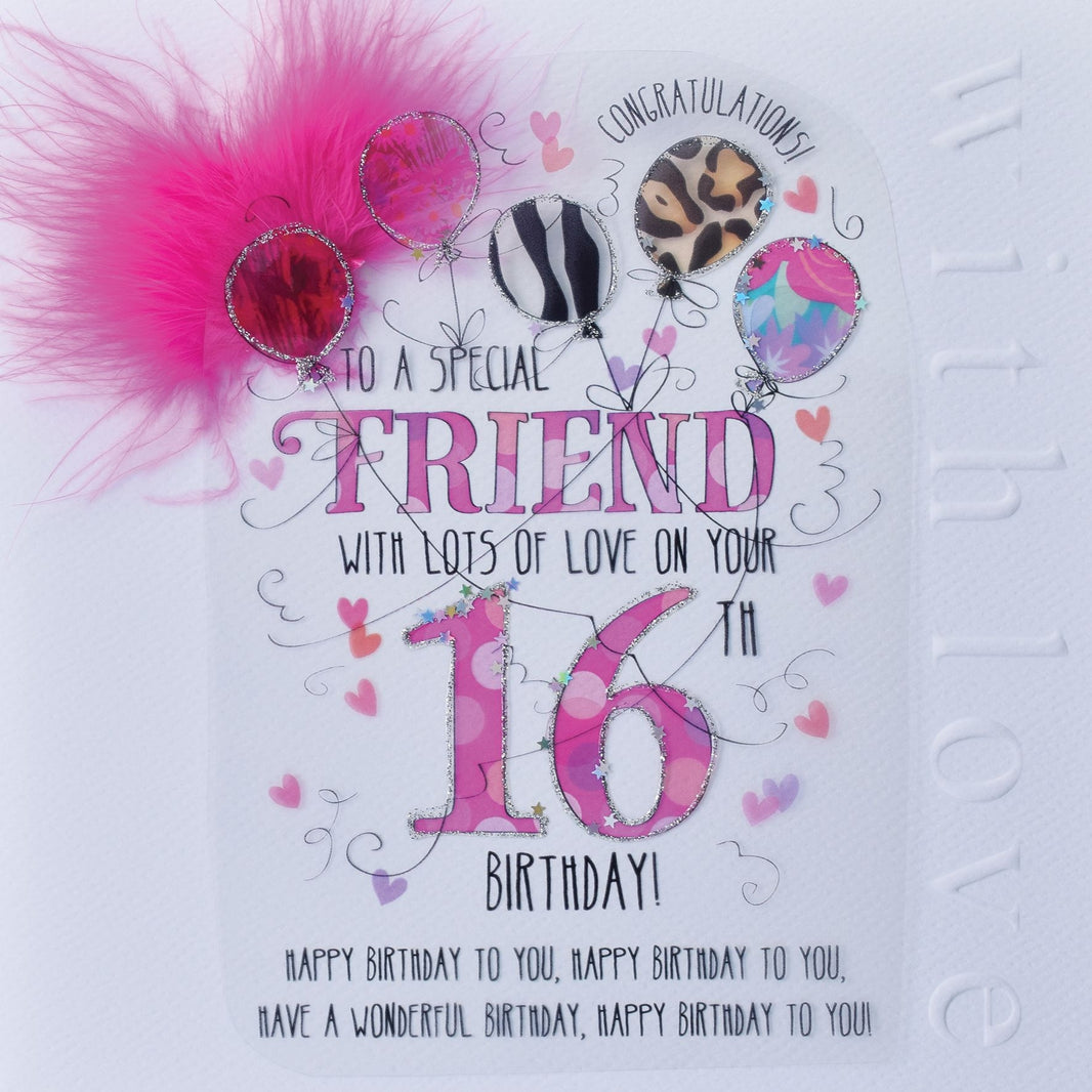 Friend 16th Handmade Birthday Card