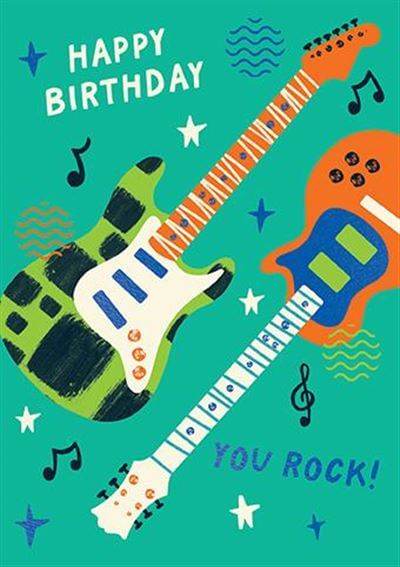 Zest Guitar Birthday Card - House of Cards
