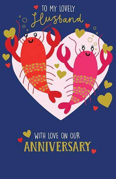 Anniversary Husband Lobster Card - House of Cards