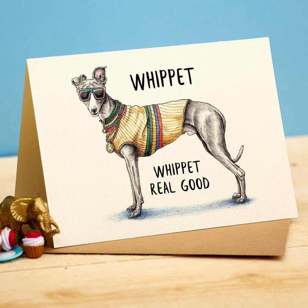 Whippet Birthday Card - House of Cards