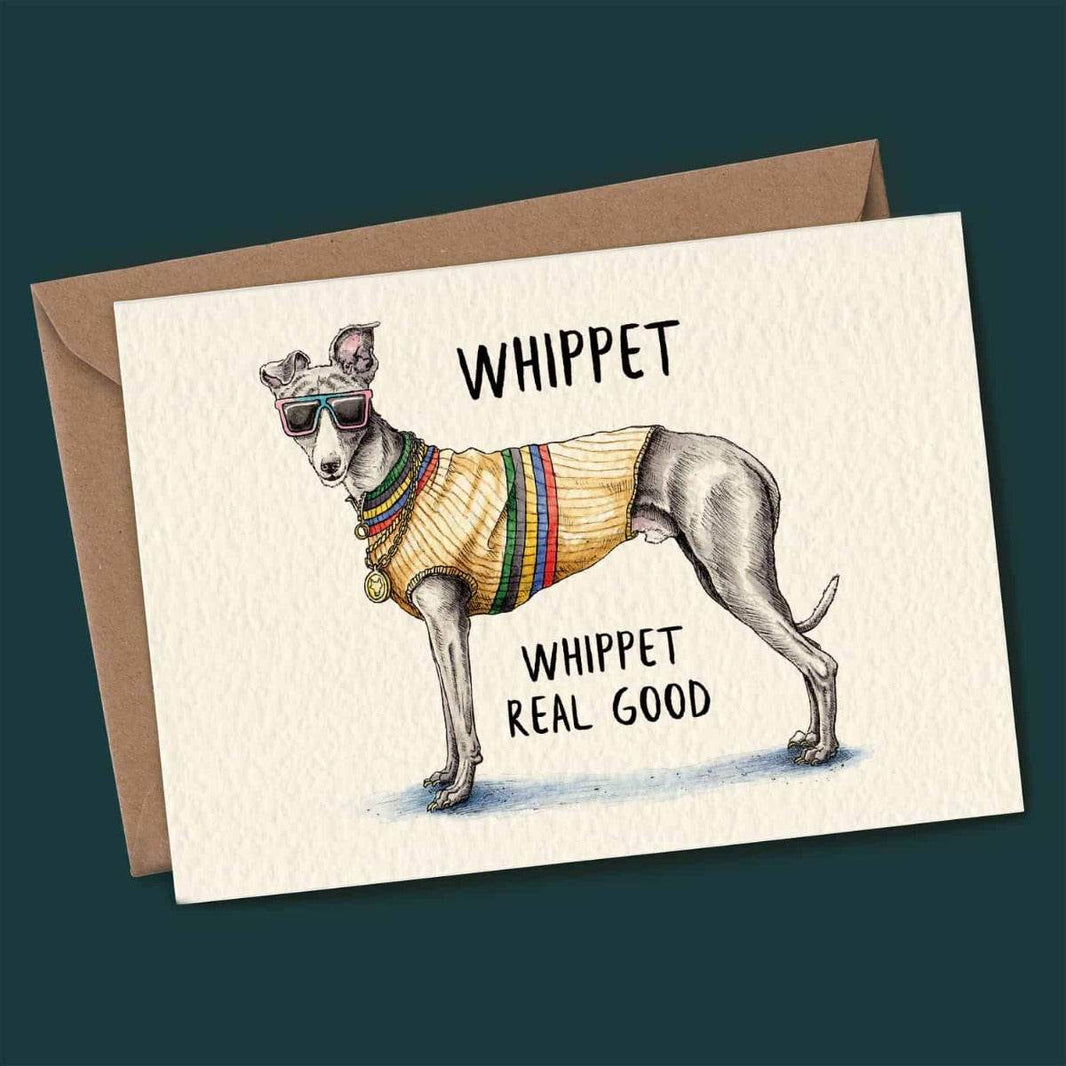 Whippet Birthday Card - House of Cards