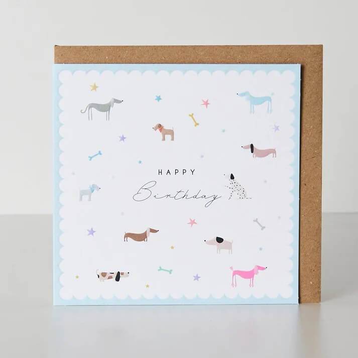 Ditsy Dogs Birthday Card - House of Cards