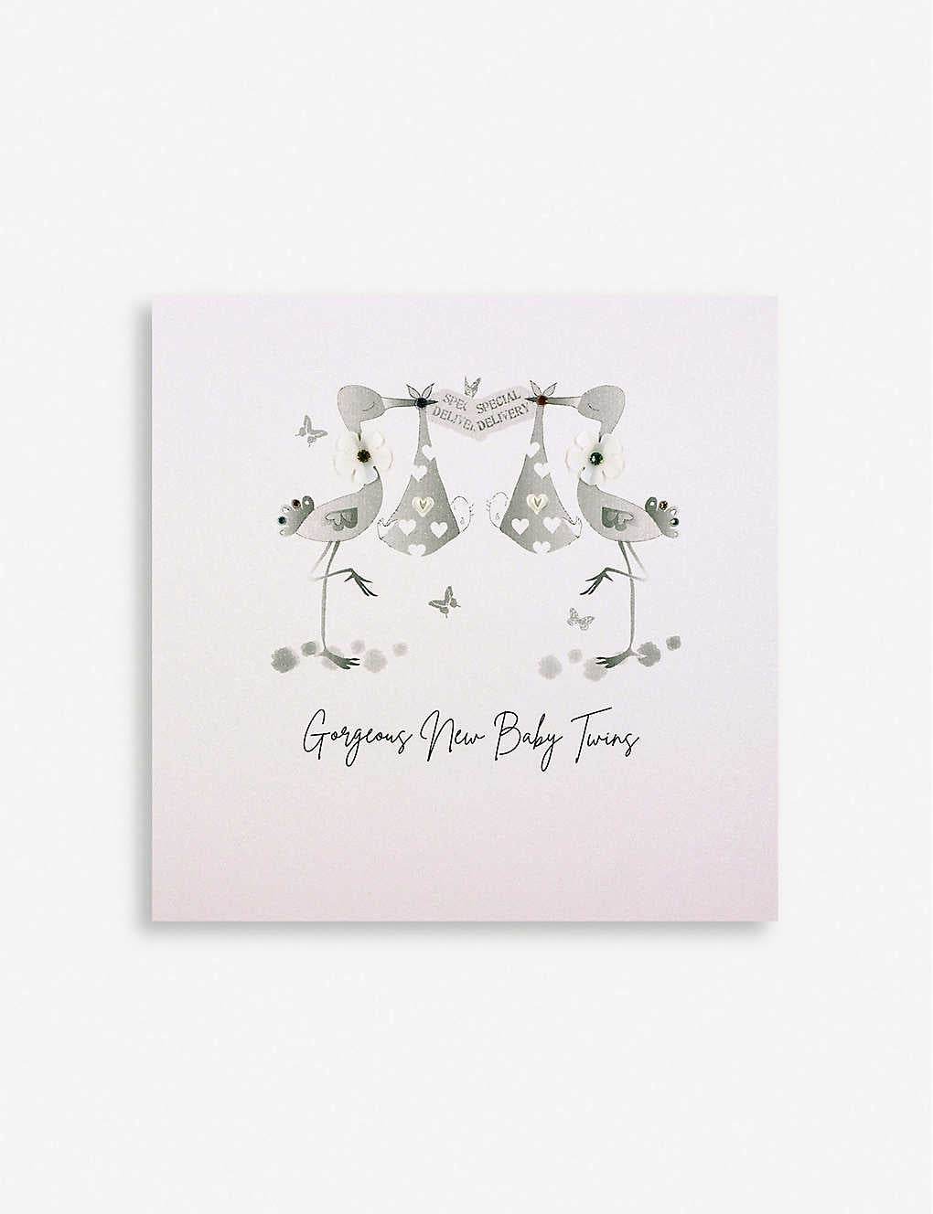 New Baby Twins Card - House of Cards