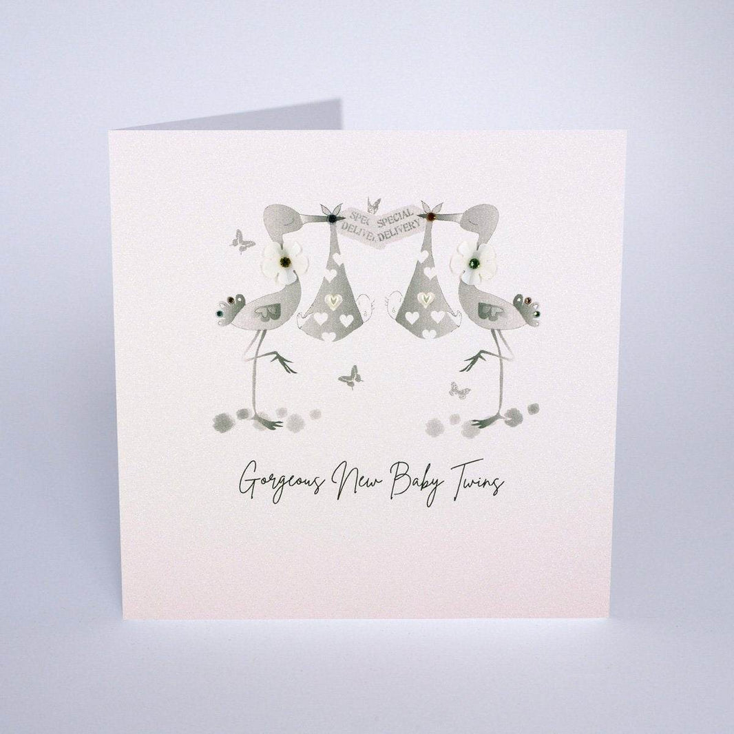 New Baby Twins Card - House of Cards