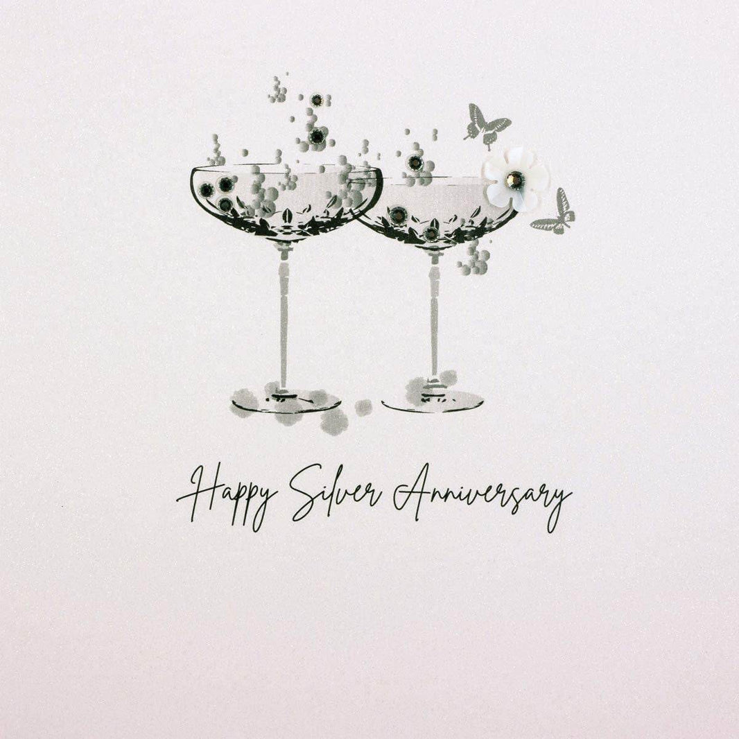 Silver Anniversary Greetings Card - House of Cards