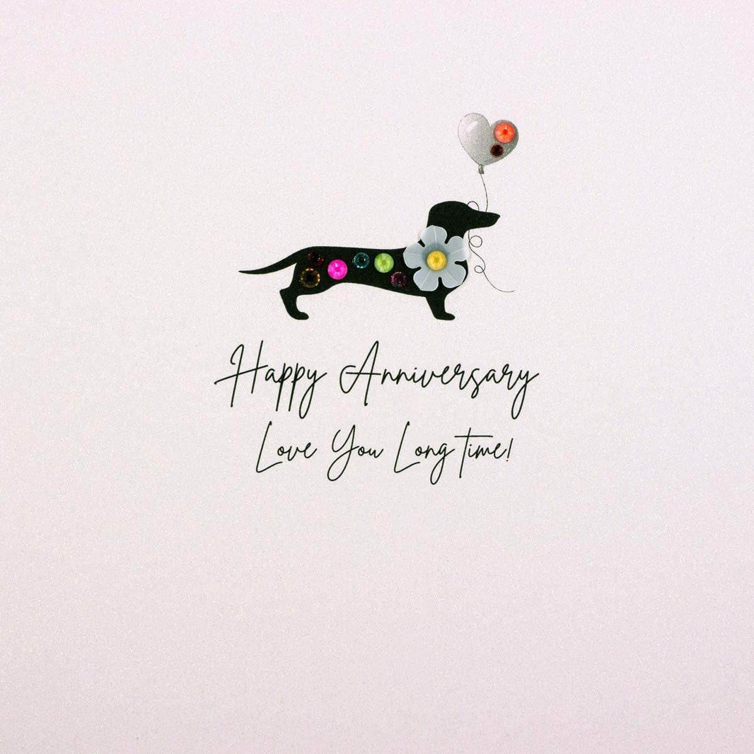 Happy Anniversary Sausage Dog Greetings Card - House of Cards