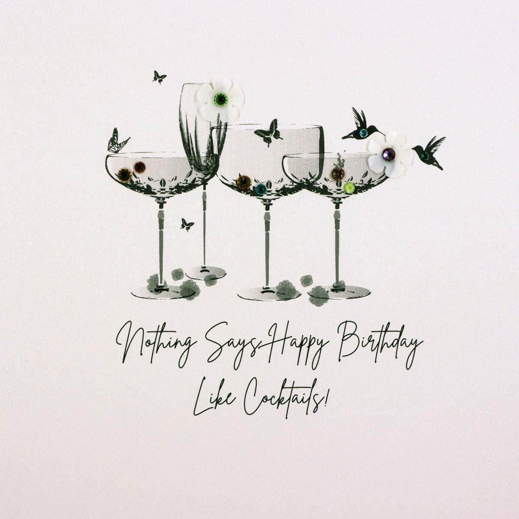 Cocktails Happy Birthday Card - House of Cards