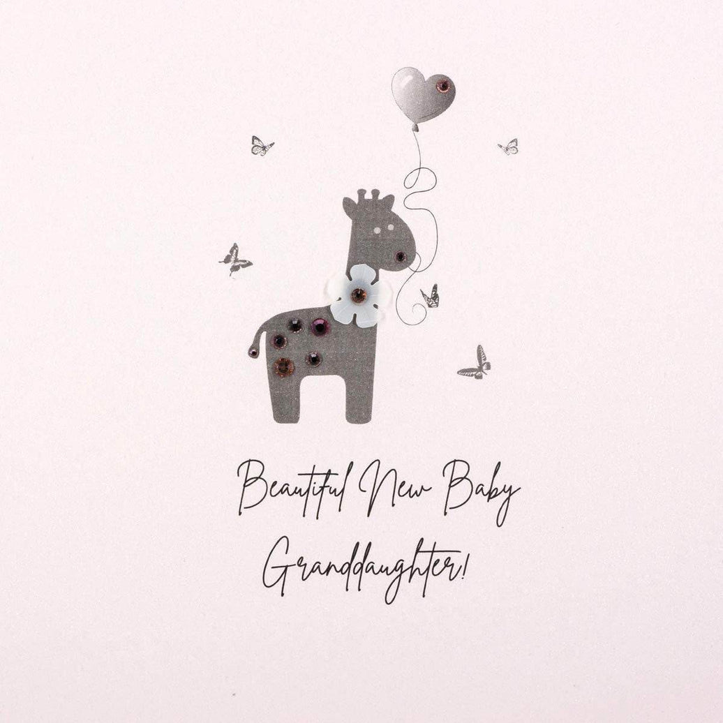 Granddaughter Giraffe New Baby Card - House of Cards