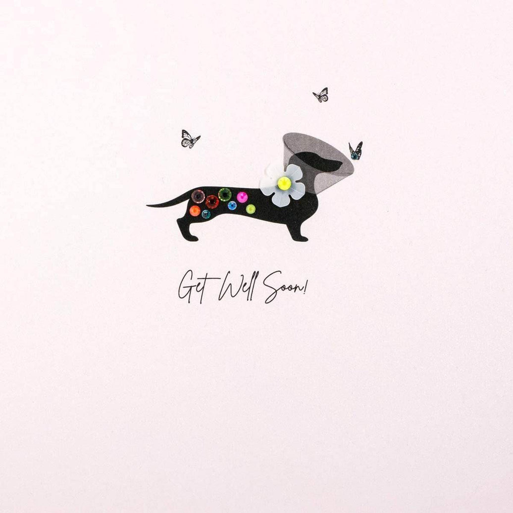 Dachshund Get Well Soon Card - House of Cards