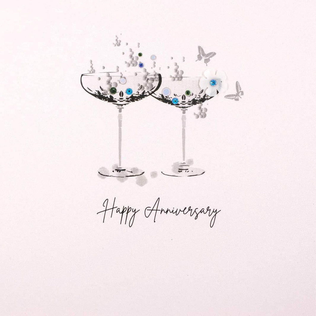 Anniversary Glasses Greetings Card - House of Cards