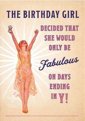 Fabulous on Days Ending Y Birthday Card - House of Cards