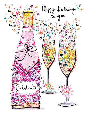 Daisy Patch Wine Card Birthday Card - House of Cards