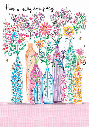 Daisy Patch Bottles Birthday Card