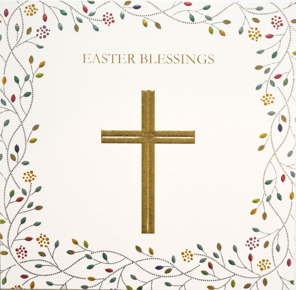 Christian Cross Easter Blessings Card