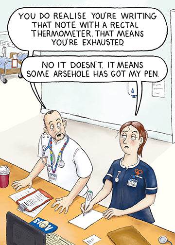 Rectal Thermometer Birthday Card - House of Cards