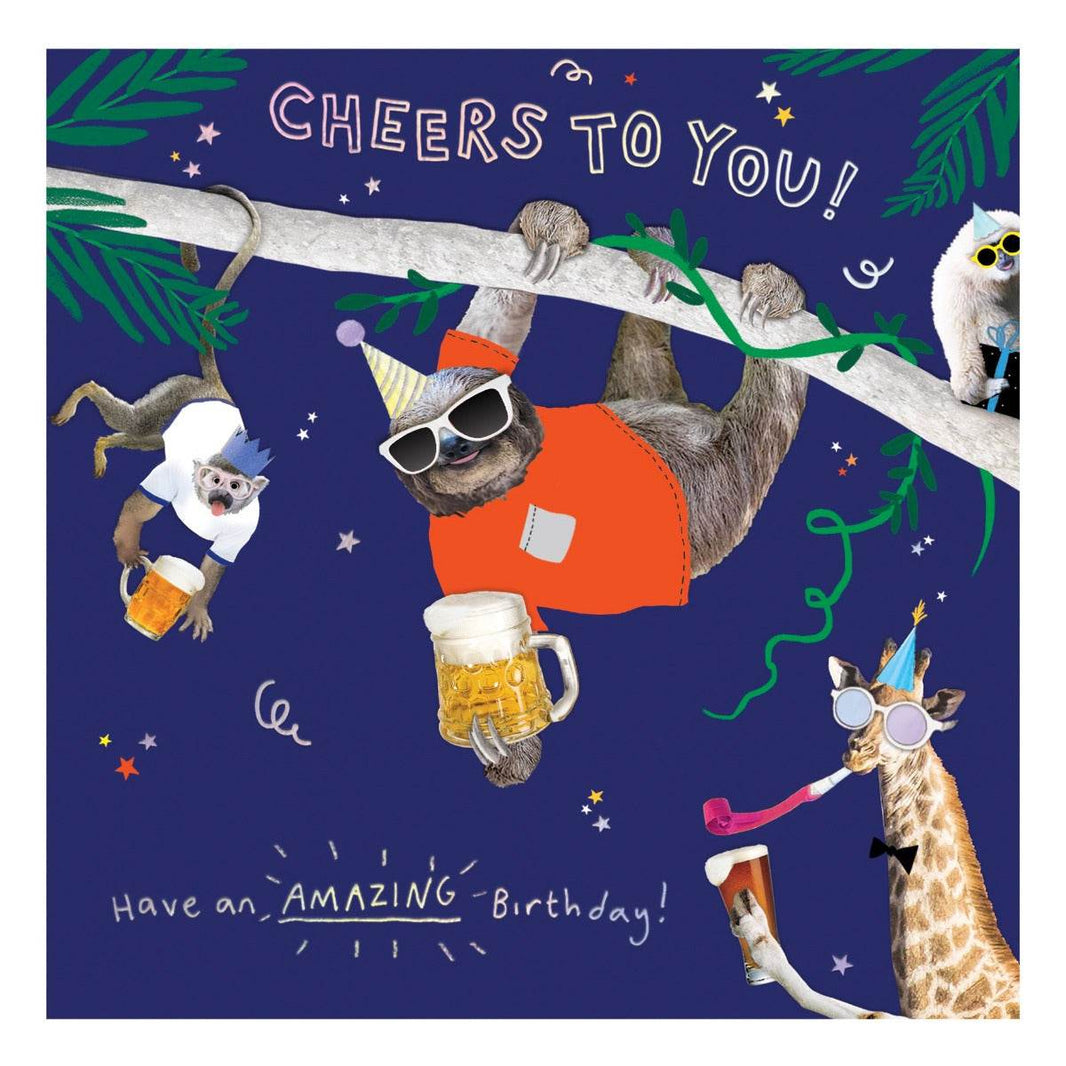Sloth Cheers To You Birthday Card - House of Cards