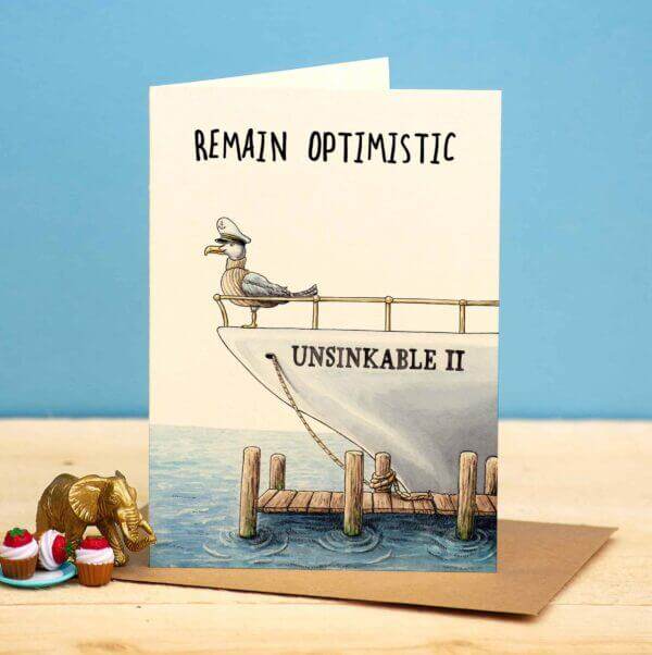 Remain Optimistic Birthday Card - House of Cards