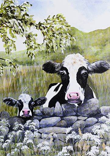 Cows Blank Greeting Card - House of Cards