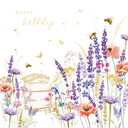 Beehive Happy Birthday Card - House of Cards