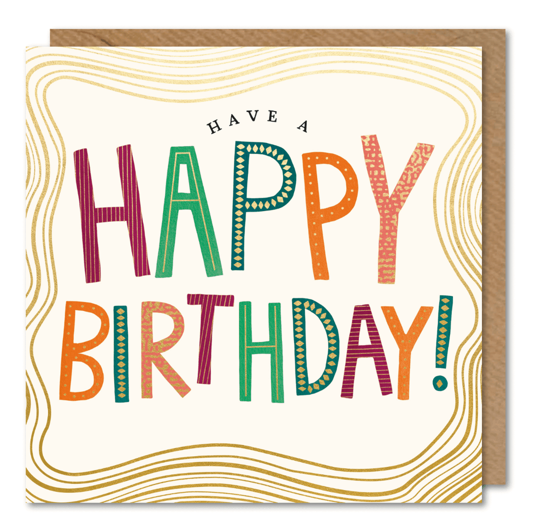 Happy Birthday Gold Foil Card - House of Cards