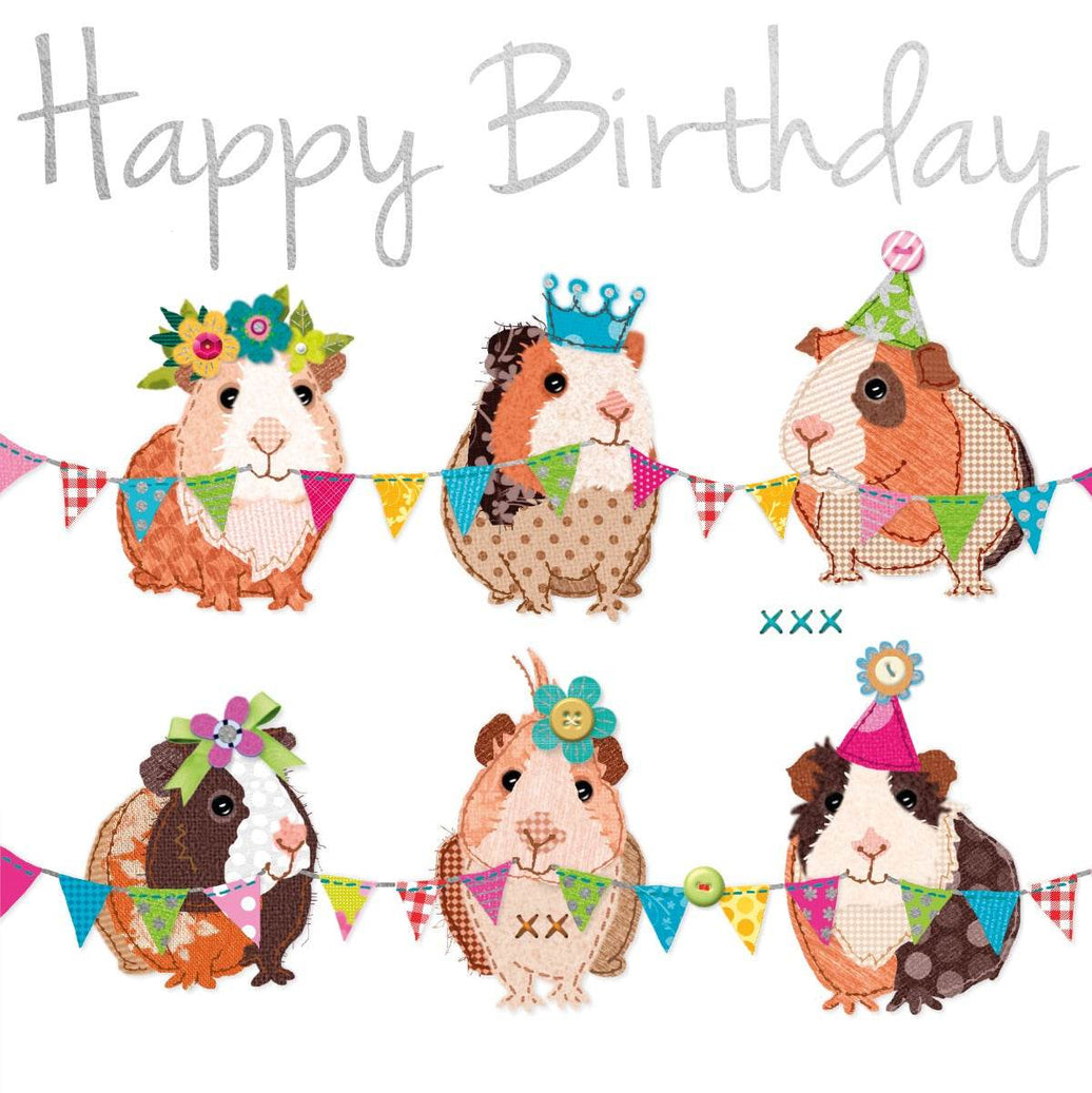 Guinea Pig Party Happy Birthday Card - House of Cards