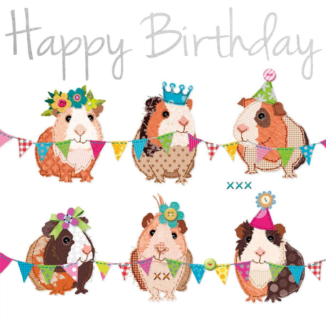 Guinea Pig Party Happy Birthday Card - House of Cards