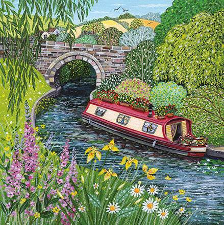Noble Narrowboat Greeting Card - House of Cards