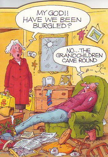 Wrinklies Burgled Birthday Card - House of Cards