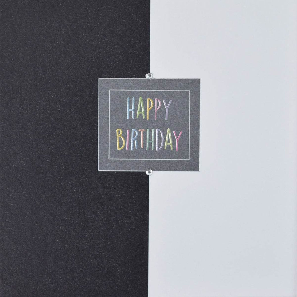 Hey Fresco Black and White Birthday Card - House of Cards