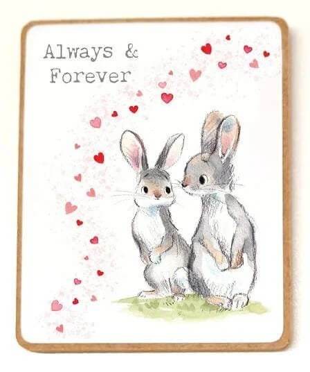 Fridge Magnet Always and Forever Bunnies - House of Cards