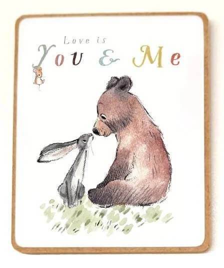 Fridge Magnet You and Me Bear and Bunny - House of Cards