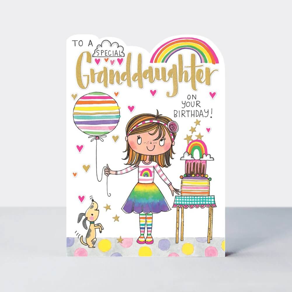 Granddaughter Rainbow Birthday Card - House of Cards