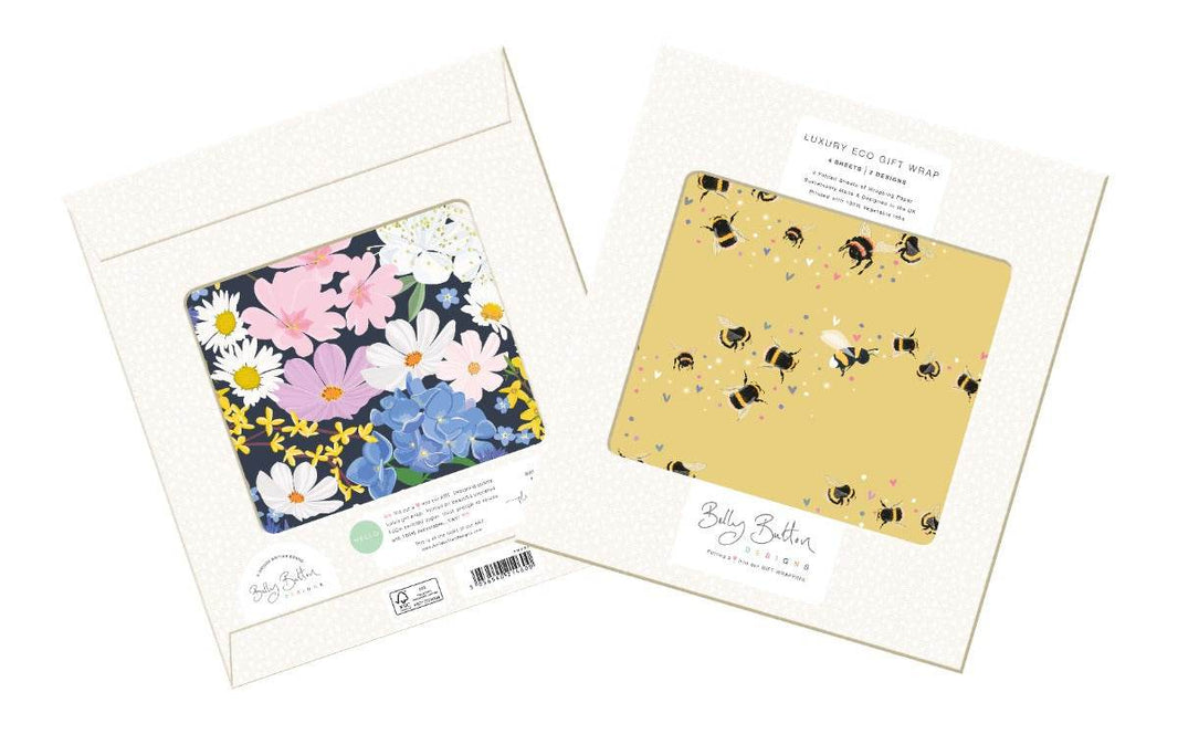 Luxury Bees Flat Wrapping paper with tags