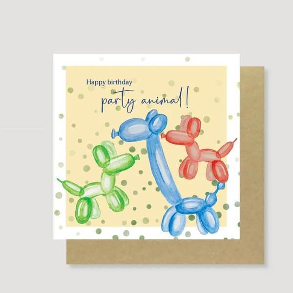 Balloon Dog Birthday Card - House of Cards