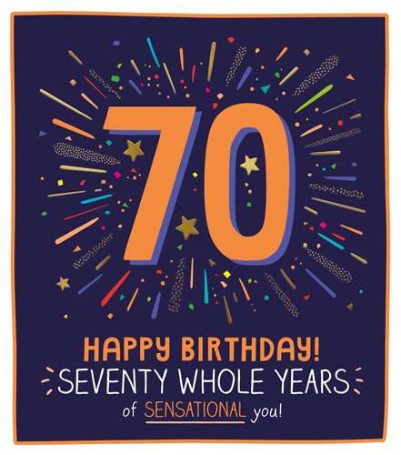 70 Whole Years Birthday Card - House of Cards