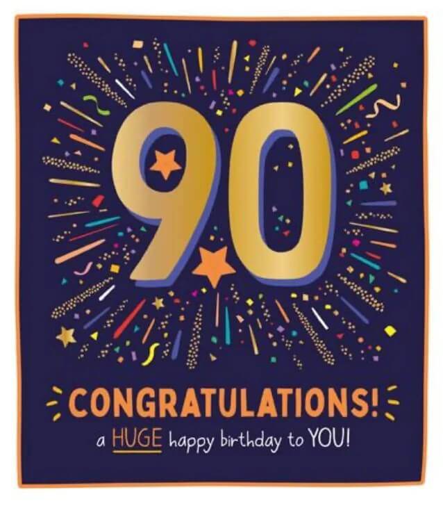 Neon Bright 90th Birthday Card - House of Cards