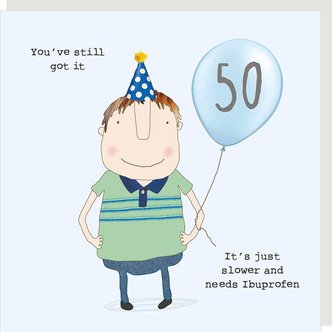 Need Ibuprofen 50th Birthday Card - House of Cards