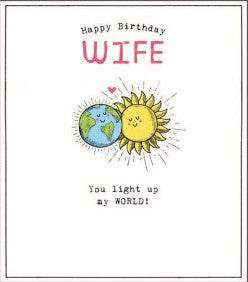 Wife Light Up World Birthday Card - House of Cards