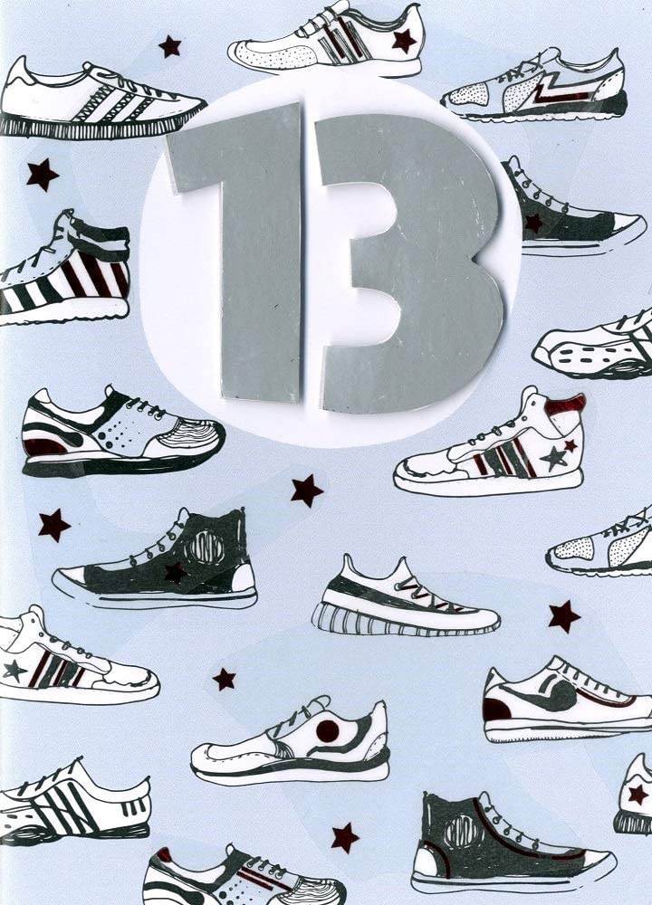 Trainers Happy 13th Birthday Card - House of Cards