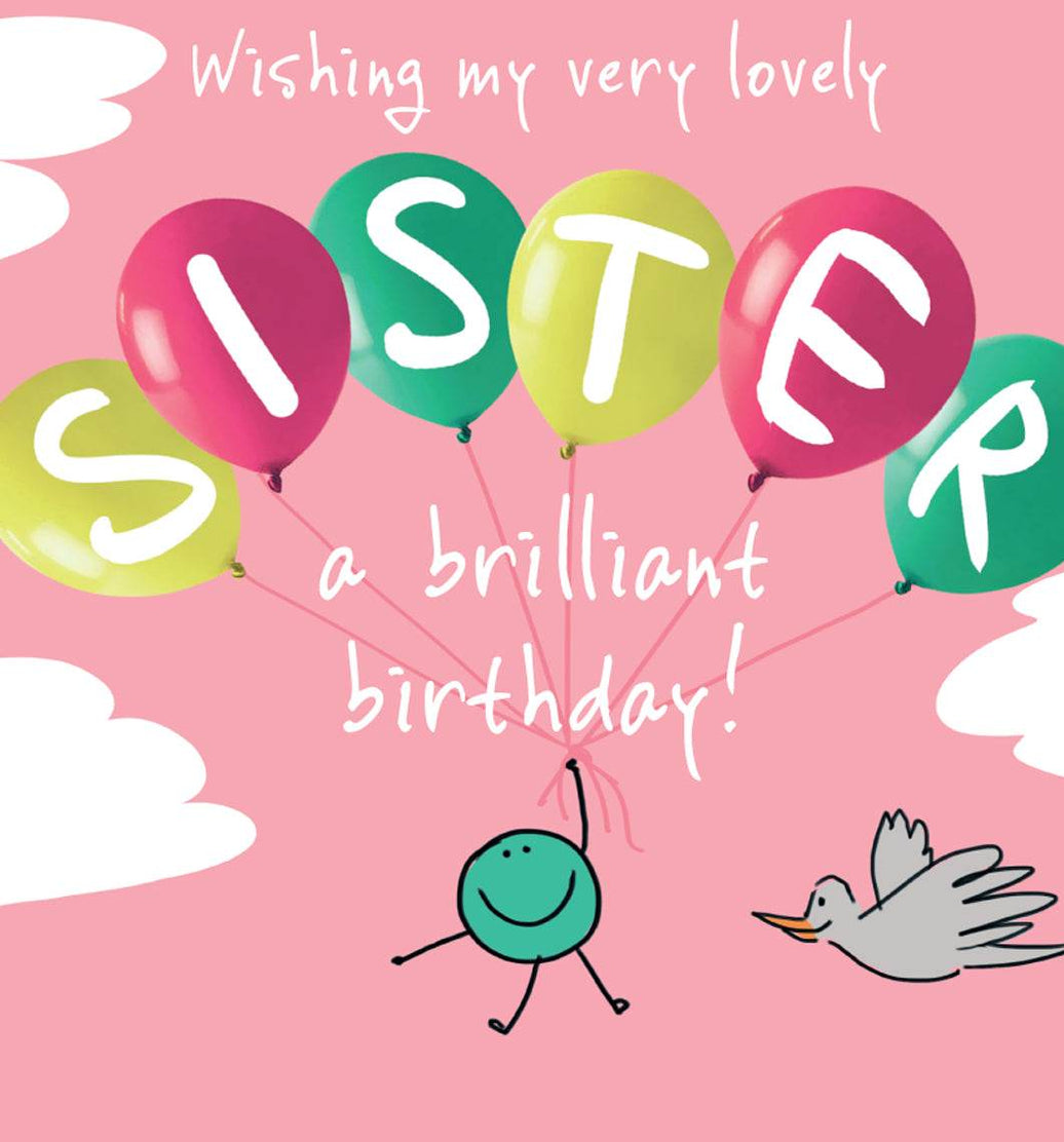 Ballooning Sister Birthday Card - House of Cards